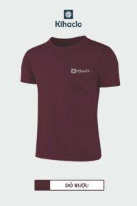 Áo thun trơn Kihaclo màu đỏ rượu K103